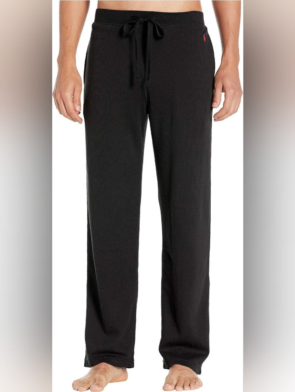 POLO RALPH LAUREN Midweight Waffle Solid Pajama Pants Polo Black